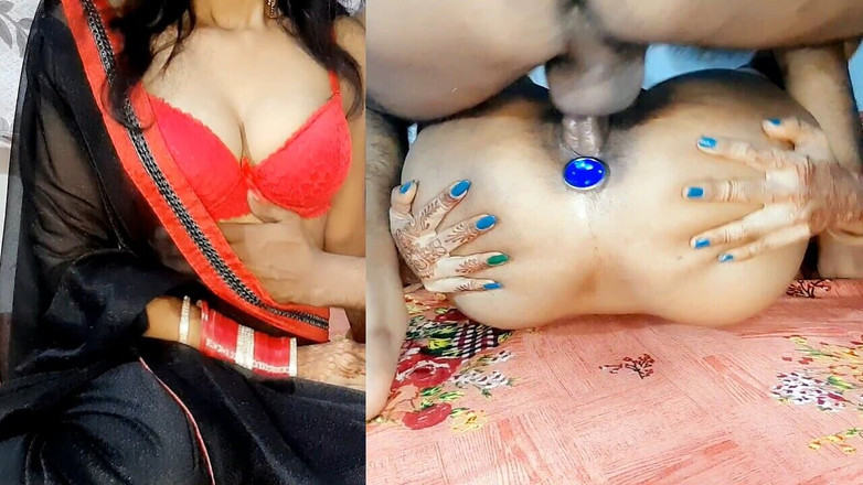 hotXriya: 德西 riya bhabhi 通过把肛塞插入她的菊花来做爱