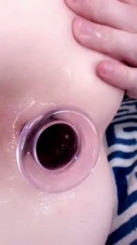 Huge Glass Butt Plug in Ass