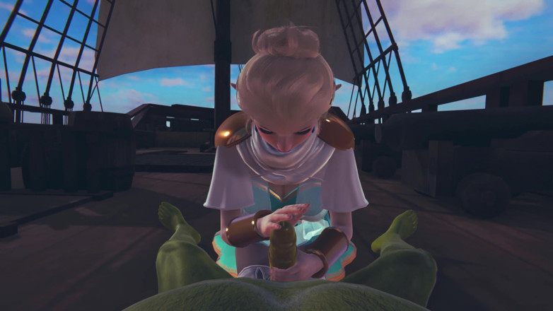 Waifu club 3D: Elf comel melancap zakar orc pov