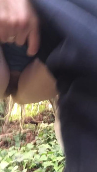 Squatting Outside to Do a Huge Powerful Piss