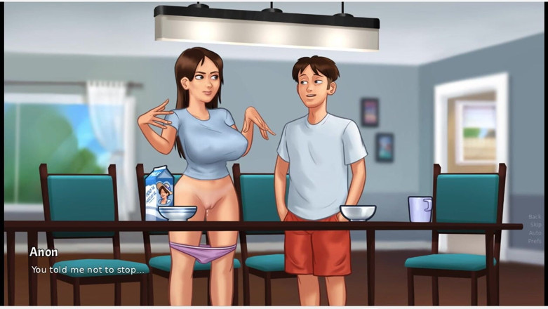 XXX Games Bunk: Summertime Saga - เกมเพลย์ - ฉากสวมบทบาท - ฉากเย็ด Jenny ในห้องนอนและโต๊ะอาหารเย็น
