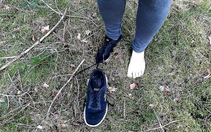 Bouncy Tits Action: Completely Naked Tits Punished in the Woods
