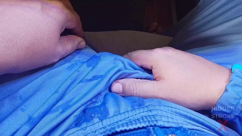 HiddenStrokeX: Blue Sweatpants Cock Masturbation Exclusive Cumshot