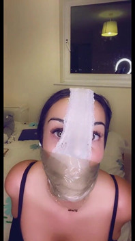 Latina Gagged with Panties and Taped with a Wrap Gag! 