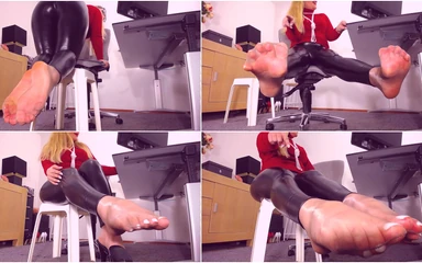 Nylon fetish 4u: 736. Smell Teacher Feet and Leather Pussy and Jerk off -...
