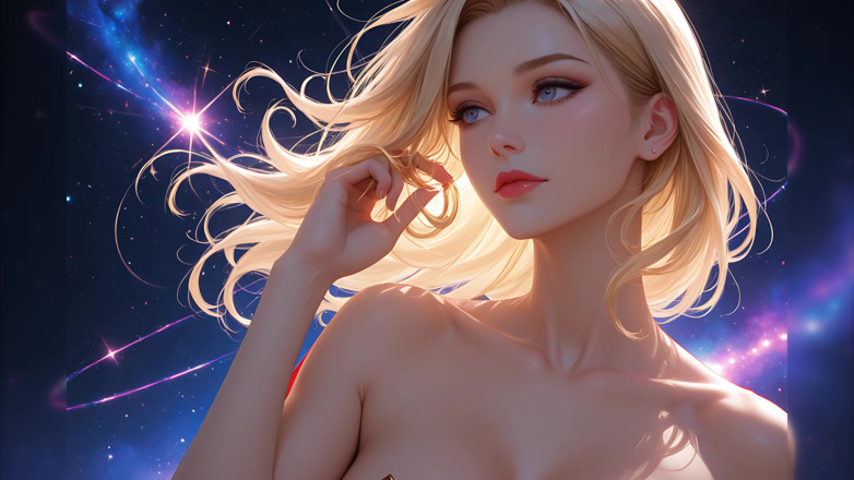 LustRender: Lustrender 슬라이드쇼: 누드 스텔라 승천 코스믹 링 오름차순 - Ai 비디오