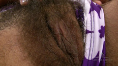 ATK Hairy: Latino Rhys Adams lays back on the couch, spreads her...