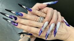 New Long Nails, New Shape and New Length - Gothic Almond, Tapping and Finger Crunching