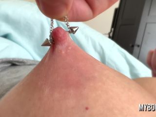 My Boobs: He Play Pierced Nipples With Hot MILF Big Boobs and...