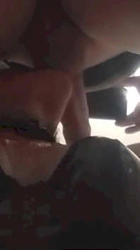 MILF on Her Knees Gives a Blowjob with Cum in Her Mouth