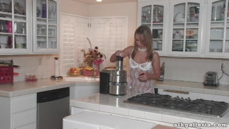 ATK Fans (Solo): Masturbating on the kitchen bench with a cucumber