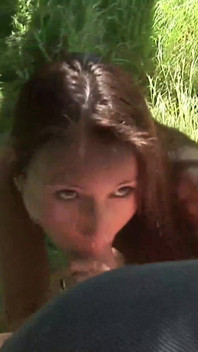 Beautiful girl's anal fuck in the wood
