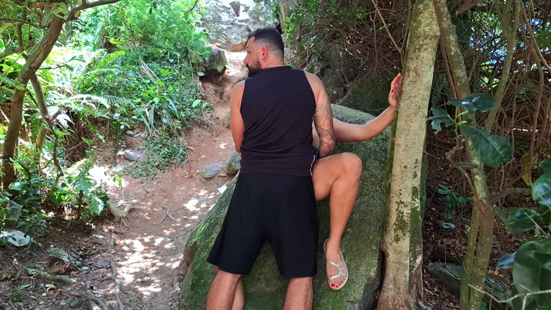 Mattos Movies: Creampie on Big Pussy Friend at the Beach - Outdoor Threesome