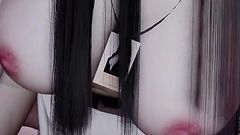 3D Horny Slut Asian Whore Naked Her Huge Boobs Got Fucked so Hard by Two Dicks