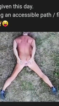 Open Ass While Laying in a Park
