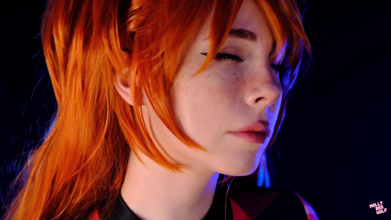 MollyRedWolf: Calda troia Asuka langley 4k! DP, 3 sborrata