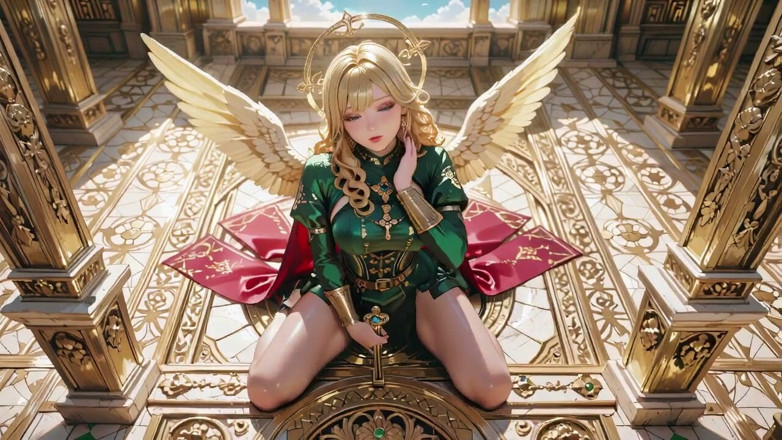 Seraphina Vale: Blonde Angel Queen! Sacred Kneeling in a Grand Cathedral, the...