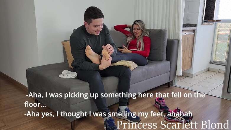 Queen Lytta ballbusting and cum lick: Księżniczka Scarlett Blond - Bossy współlokator Ep 1 - Bossy współlokatorka Masowane stopy...