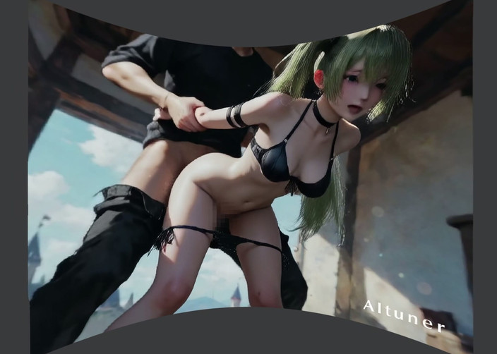 AItuner VR: [3D VR SBS] pelle nera e capelli verdi. Ci sono...