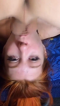 Fucked in the throat redhead slut