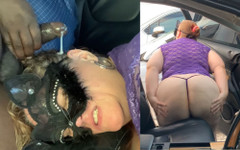 Big juicy ass booty clapper & jamdown: SSBBW 핫한 금발의 큰 엉덩이를 스와핑하고 밖에서 공개적으로 가슴을 가지고 노는 다음 차에서 오럴