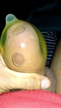 Uncut Cock Filling Condom with Piss Like Balloon