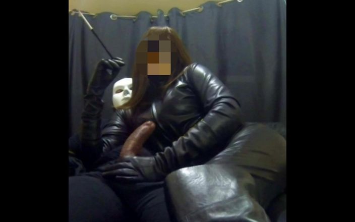 The flying milk wife handjob: Smoking Fetish in Leather Gloves Handjob Cumshot Eruption