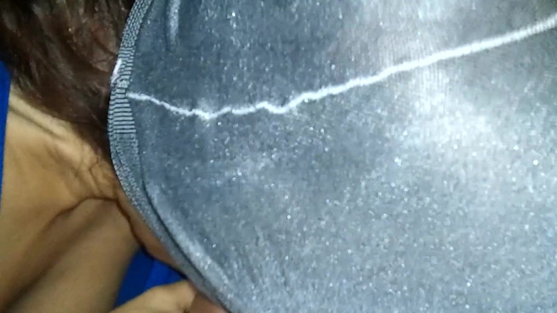Nylon Xtreme: Prata meia-calça de meia-calça máscara boquete