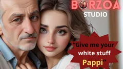 Mia ve papi - 1 - üvey babasına hizmetçilik hizmeti yapıyor ve büyük yarağını köle olarak servis ediyor