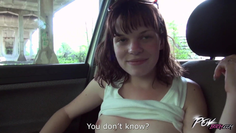 POV Bitch: Redhead fucked hard in car with stranger