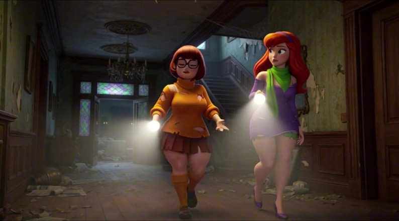 My night collection: Velma a Daphne se stávají úplně nahé ve strašidelném zámeckém duch...