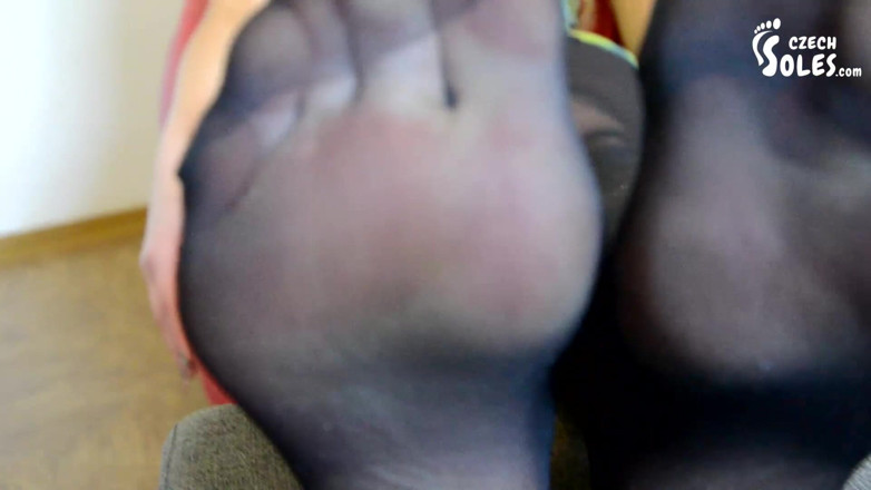 Czech Soles - foot fetish content: Cherry showing her feet in nylons