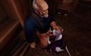 Wraith ward: Девушка Draenei делает старику глубокий минет | Warcraft пародия