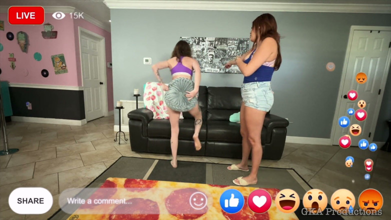 Ginary's Kinky Productions: Livestream Strip Surprise - Nikki Brooks Embarrasses Destiny Love on Cam