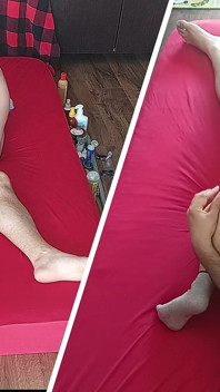 素人妻とのフェラチオ、毛深い猫、大きなお尻。体にオイルを塗ったホットカップルの官能的なマッサージ。