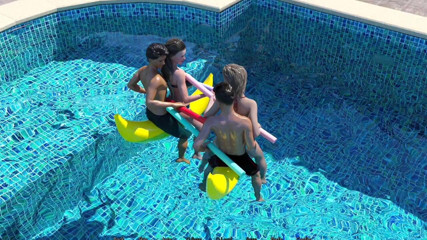 Johannes Gaming: AWAM #32 Playing games in water get a cumshot