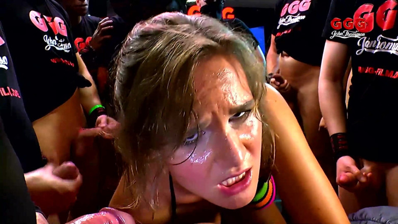 German Hardcore Gangbang: Ggg - Spermakoenigin Blonde Sucks Multiple Cocks Wildly