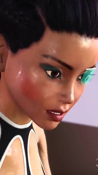 Sexo quente na estação espacial! Androide feminina brinca com uma jovem loira