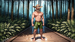 Erotic Man: Ai -karaktärer med muskler skjortlös