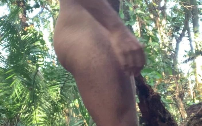 Ken Wild: Hot Black Man Squirting in the Jungle
