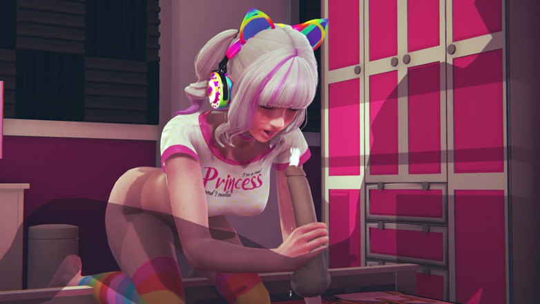 Waifu club 3D: Gamer girl loves to suck cocks before bed