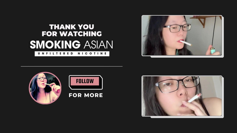 Smoking Asian: ダークサイド・スモーキング・アジアン:3本のタバコを吸い、コーヒーに灰を飲み込む