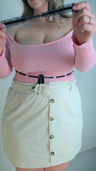Wife with Big Breasts Plays in Front of the Camera