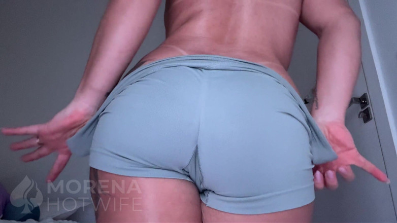 Morena hot wife: Brazilian Booty Queen in Tight Academy Shorts