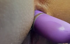Masturbating with Purple Buttbeads