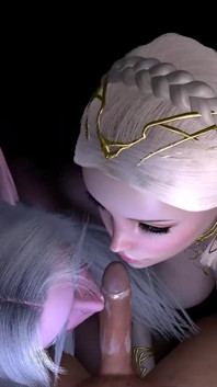 Sexy Elf Double Blowjob