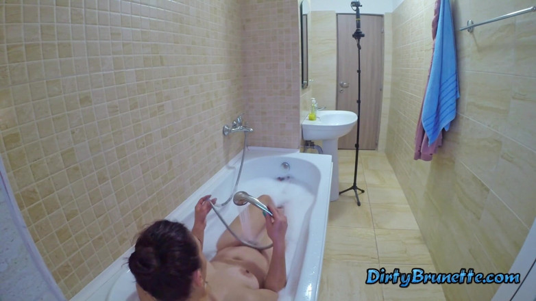Dirty Brunette: Smoking before fucking with her husband - Taking a shower and...