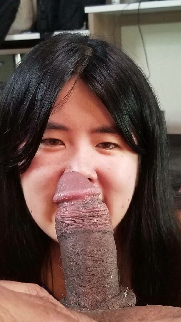 Chinese Girl Fits Her Tiny Mouth Around a Thick Black Cock (PornoJuice)