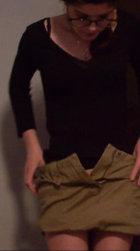 Skinny Teen Full Bladder Desperation Standing and Trying to Pee on the Floor