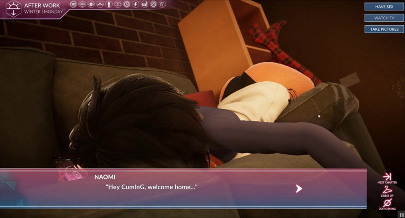 Cumming Gaming: Our apartment [Xmas Hentai porn play], ep.1. My roommate take sexy...